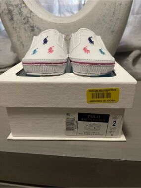 Polo by Ralph Lauren White Multi Baby Slip-On Shoes